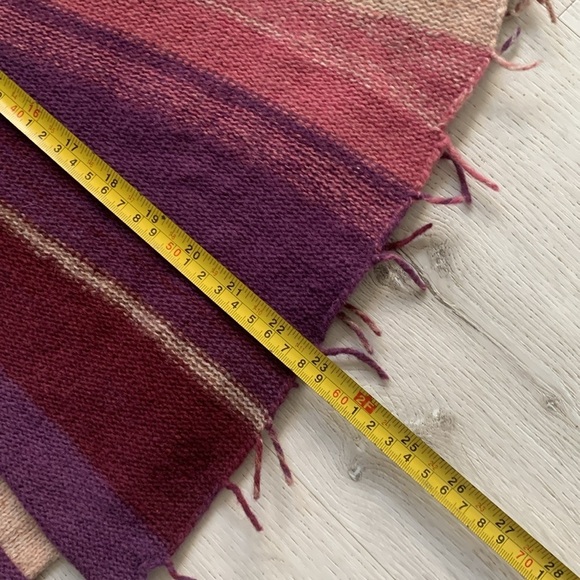 Free People Aztec Boho Fringe Open Wool Hooded Cardigan M festival cabin knit - Picture 10 of 12